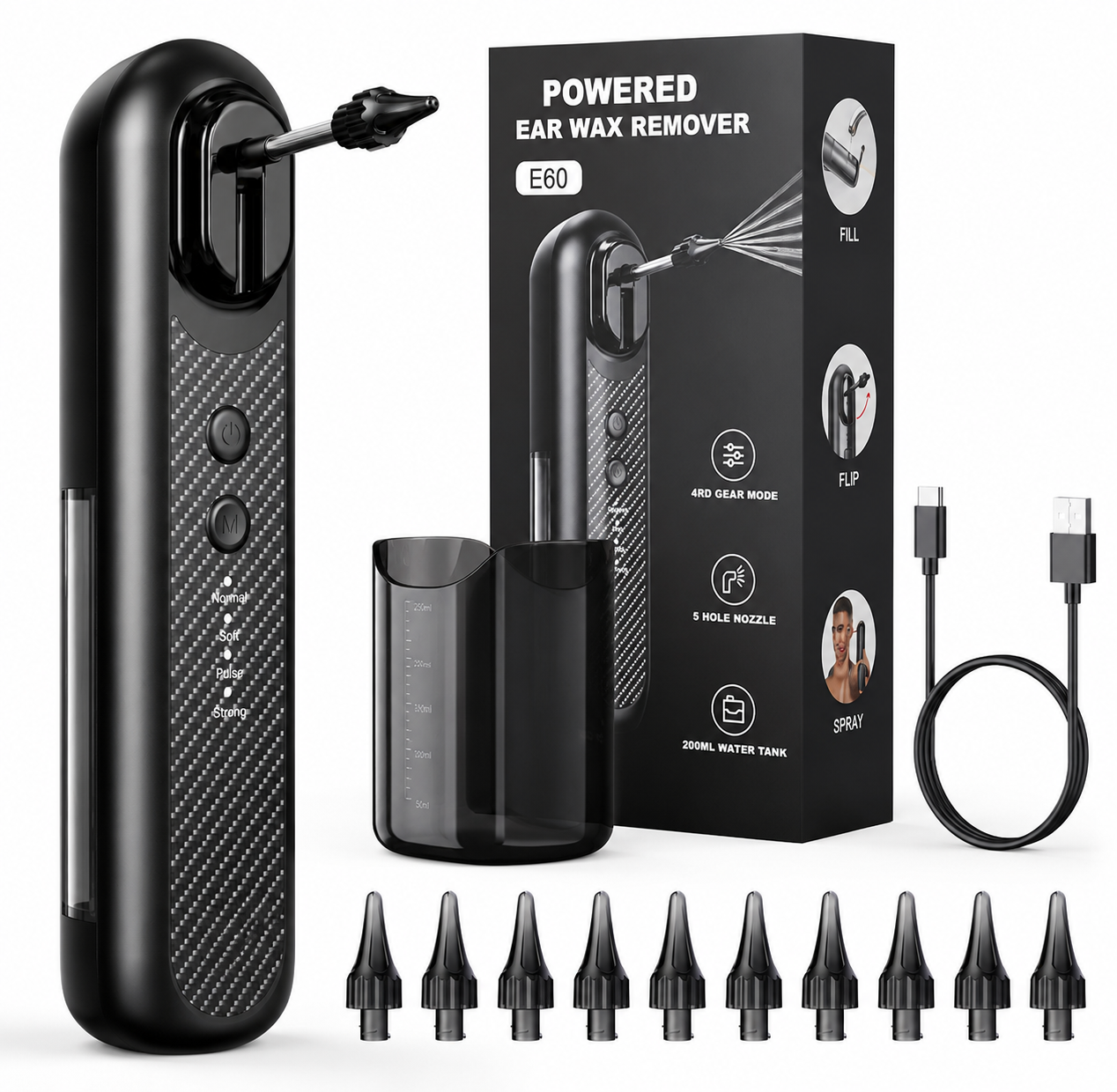 Wush Pro Extractor de Cera - Solución eficaz para la limpieza del oído para oídos más sanos y saludables