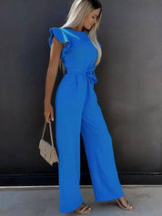 Elegant Ivory Jumpsuit with Chic Bow Detail - Lizabella Fashion -  -  - Elegant Ivory Jumpsuit with Chic Bow Detail - Lizabella Fashion - #tag1# - #tag2#