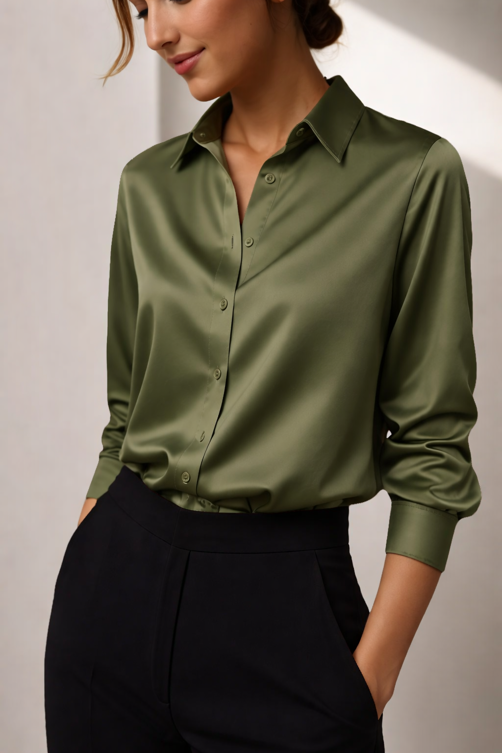 AMICIZIA | Wijde zomerse satijnen blouse