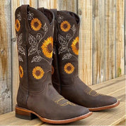 Elisabeth | Damen Bestickte Sonnenblumen Cowboystiefel 4