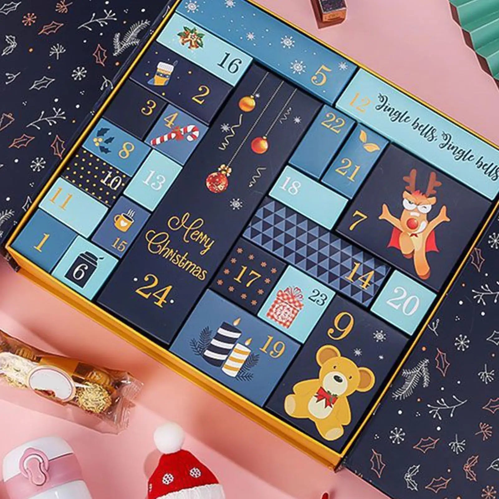 FestiveCraft | Calendario dell'Avvento fatto a mano con 24 scatole regalo riempibili 1