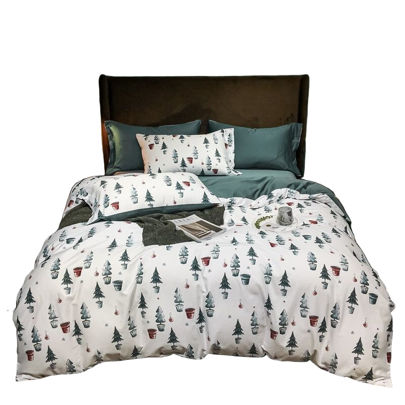 FestiveDream – Accogliente set di biancheria da letto natalizia con stampa a fiocco di neve 0