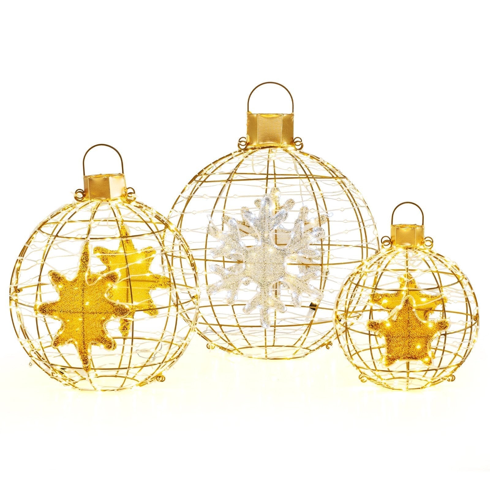 FestiveSpheres – Set di 3 sfere luminose a LED per decorazioni natalizie 0