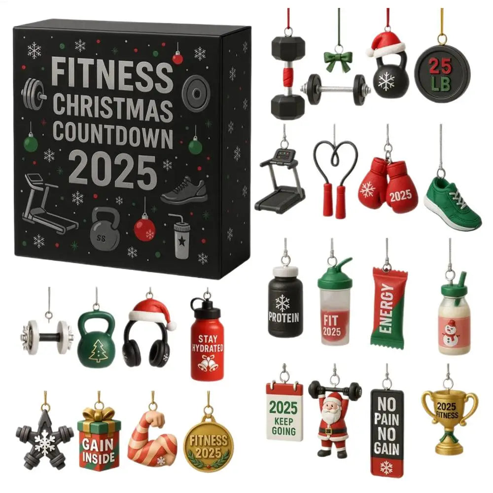 FitSpirit | Allegro calendario dell'Avvento in acrilico con conto alla rovescia per gli appassionati di fitness 0