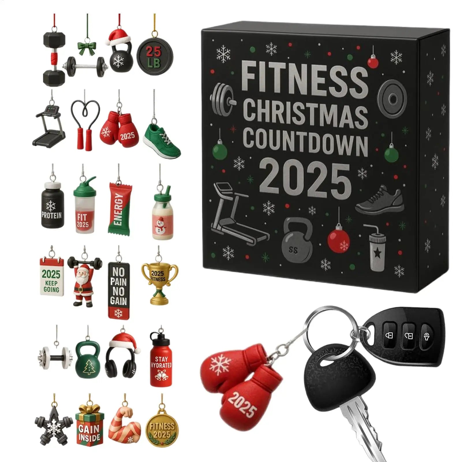 FitSpirit | Allegro calendario dell'Avvento in acrilico con conto alla rovescia per gli appassionati di fitness 1