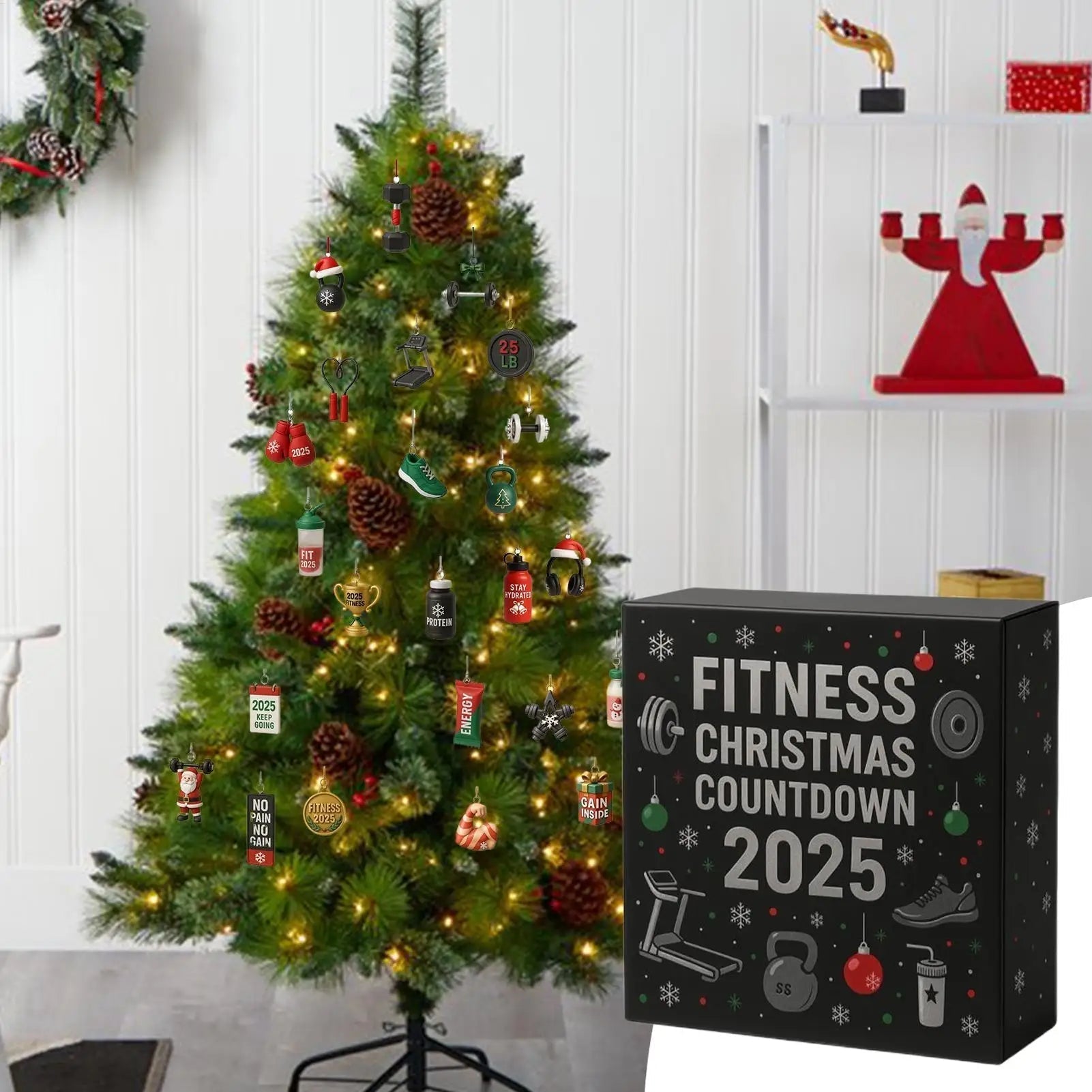 FitSpirit | Allegro calendario dell'Avvento in acrilico con conto alla rovescia per gli appassionati di fitness 3