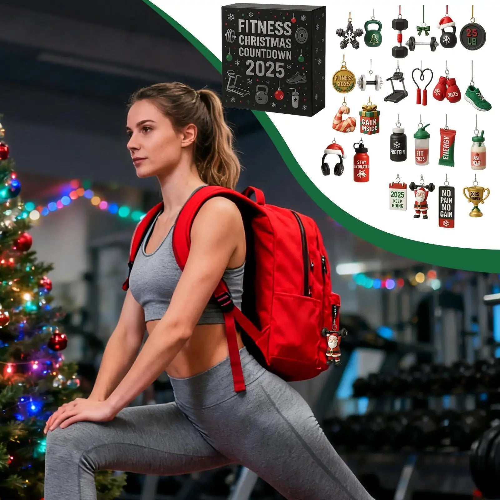 FitSpirit | Allegro calendario dell'Avvento in acrilico con conto alla rovescia per gli appassionati di fitness 4