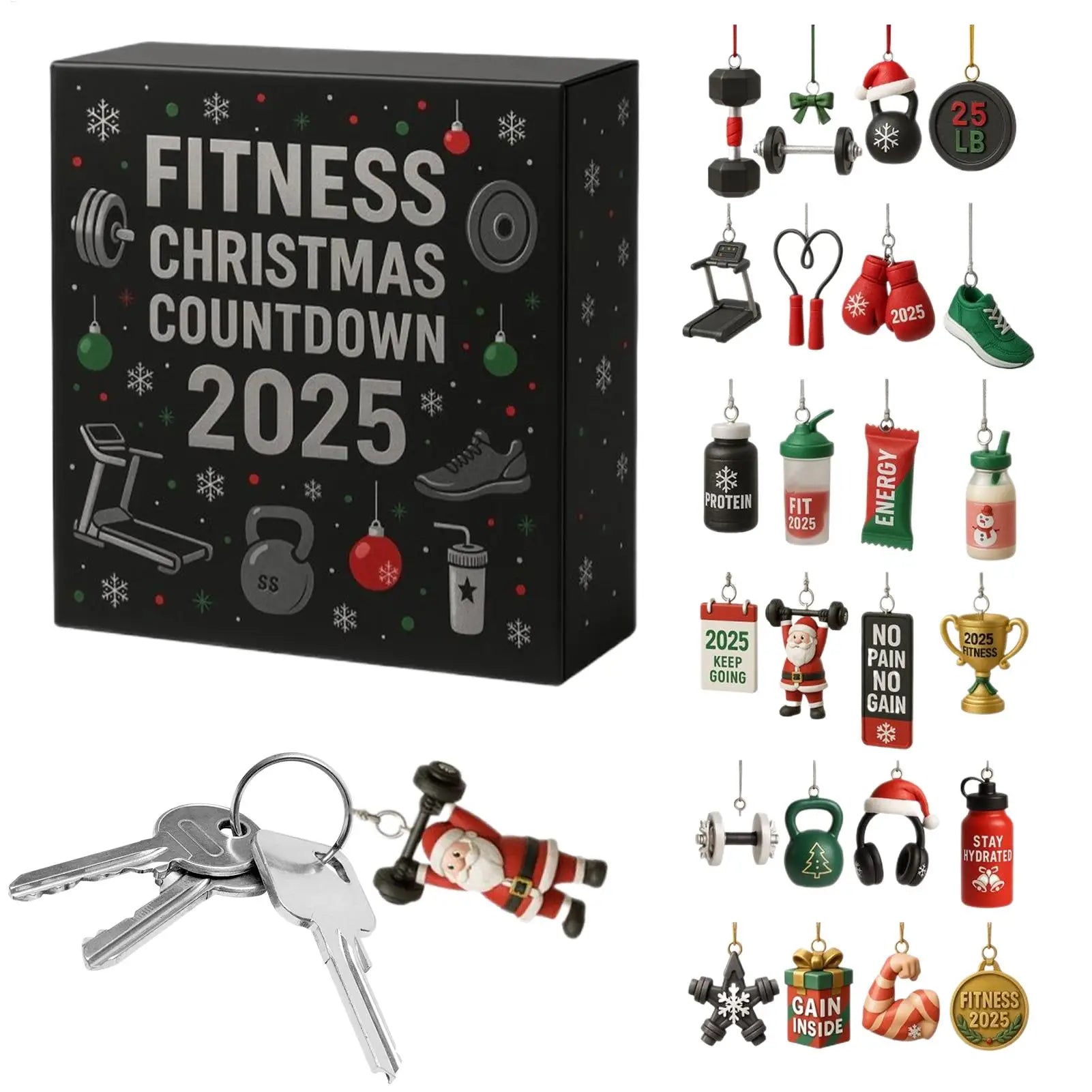 FitSpirit | Allegro calendario dell'Avvento in acrilico con conto alla rovescia per gli appassionati di fitness 5