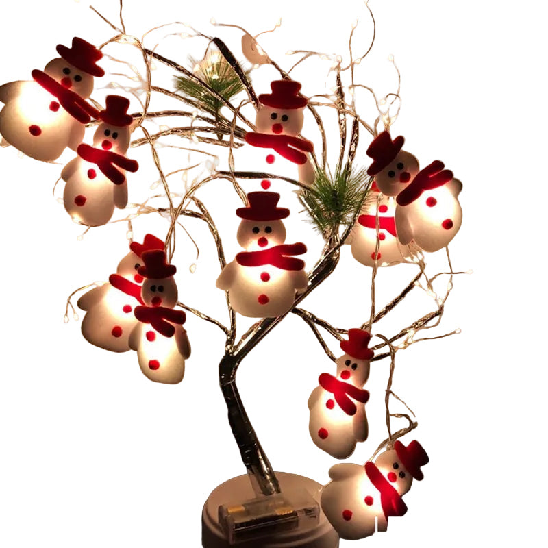 FrostyGlow – Luci per albero a forma di pupazzo di neve con illuminazione a LED bianca 0