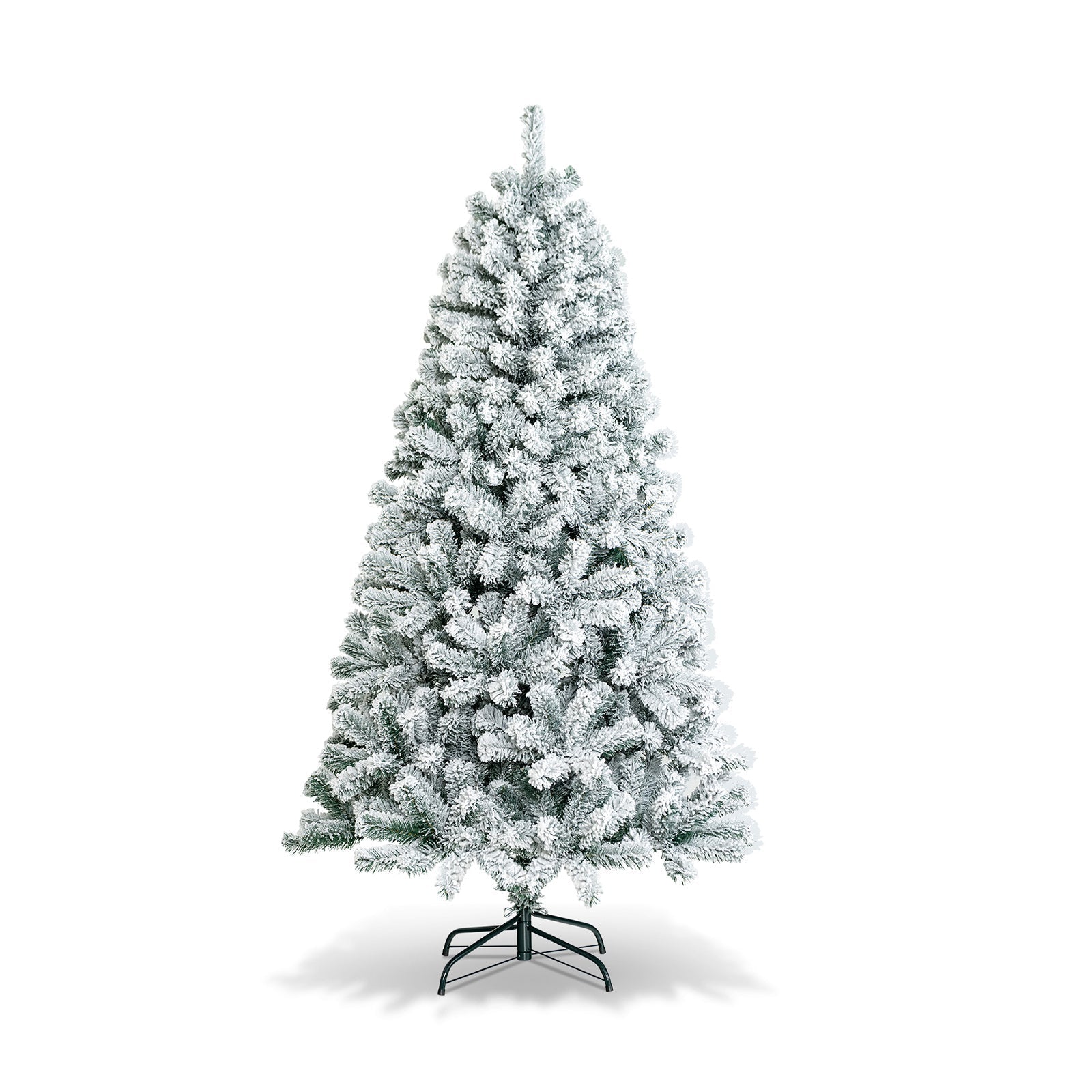FrostyPine – Albero di Natale artificiale innevato da 180 cm con luci 0