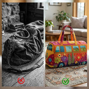 Gesteppte Reisetasche mit Blumenmuster und verstellbarem Riemen 3
