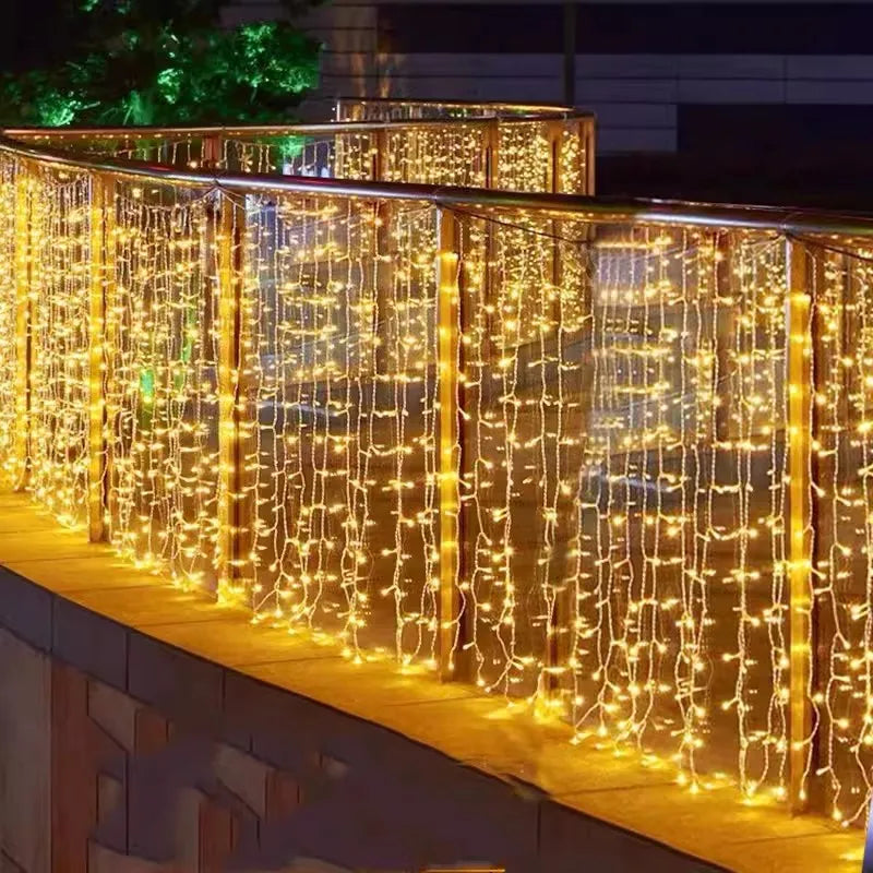 Ghirlanda luminosa | Ghirlanda luminosa a forma di ghiacciolo alimentata a energia solare per decorazioni esterne 2