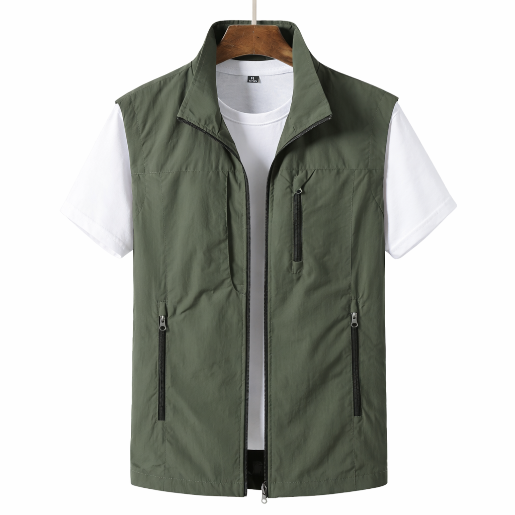 Gilet Leggero da Uomo con Zip Frontale - Strato Casual e Pratico 0