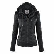Giubbotto Biker Donna con Cappuccio Removibile e Zip Stile Urbano 1