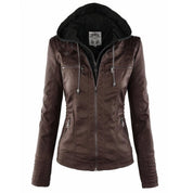 Giubbotto Biker Donna con Cappuccio Removibile e Zip Stile Urbano 2