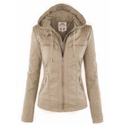Giubbotto Biker Donna con Cappuccio Removibile e Zip Stile Urbano 3