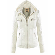 Giubbotto Biker Donna con Cappuccio Removibile e Zip Stile Urbano 4