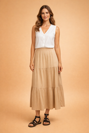 Sandali ortopedici da donna AVA | Stivali Estivi da donna chic marroni e bianchi per uno stile disinvolto