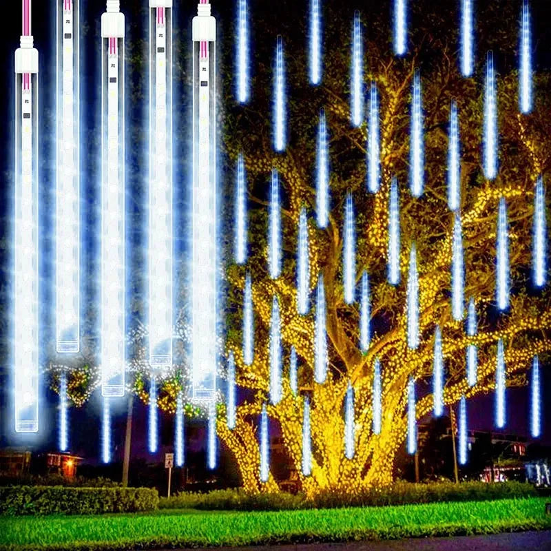 Gocce di meteora | Luci LED a forma di goccia d'acqua per decorazioni festive all'aperto 1