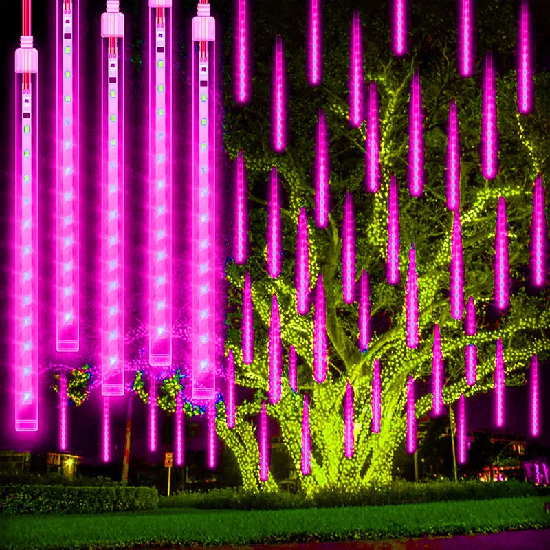 Gocce di meteora | Luci LED a forma di goccia d'acqua per decorazioni festive all'aperto 11