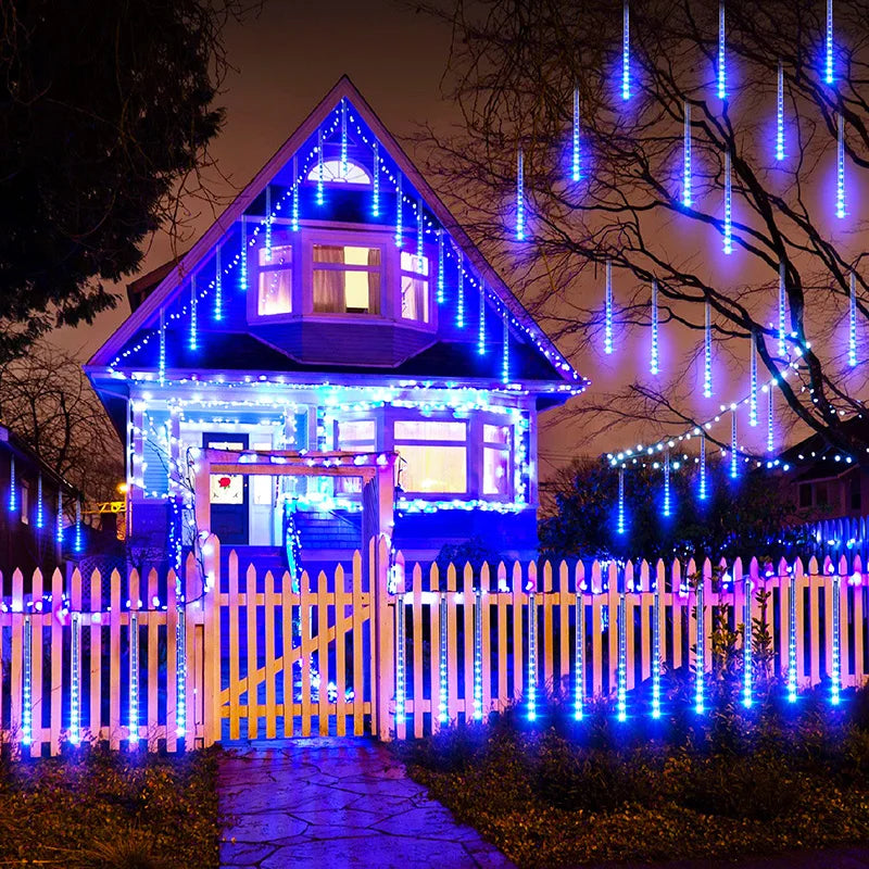Gocce di meteora | Luci LED a forma di goccia d'acqua per decorazioni festive all'aperto 4