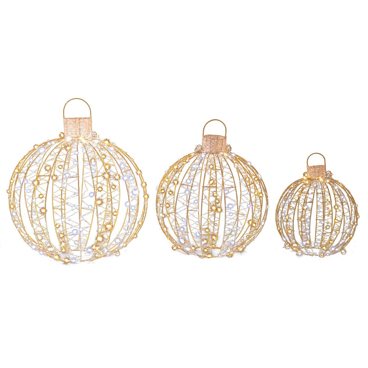 GoldenGlow – Set di 3 luci natalizie a LED per decorazioni da esterno 0