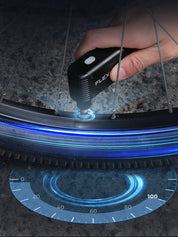 Gonfiatore portatile per pneumatici di biciclette elettriche - Pompa intelligente da 100 PSI compatibile con valvole Presta e Schrader per ciclismo all'aperto e gonfiaggio in movimento 5