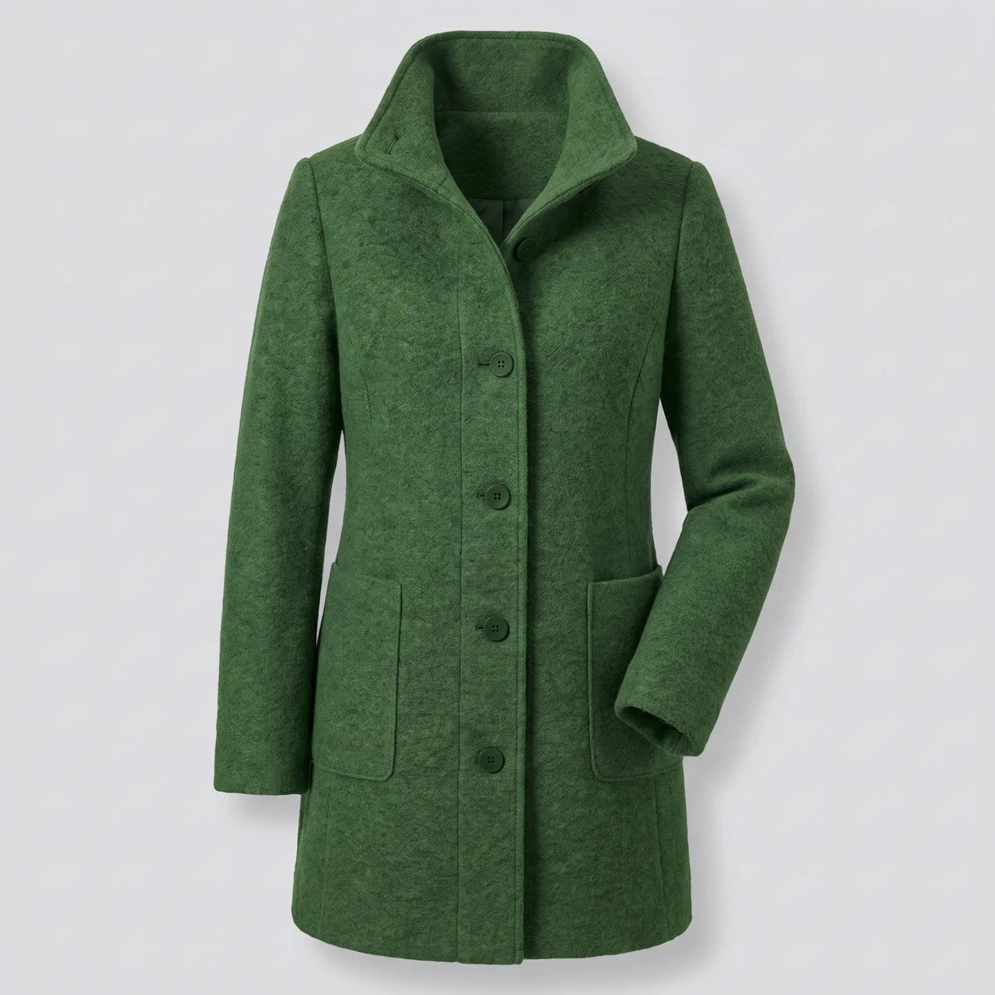 Greta | Damen Mantel mit Stehkragen Longline Knopfleiste Trenchcoat 10