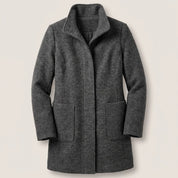 Greta | Damen Mantel mit Stehkragen Longline Knopfleiste Trenchcoat 11