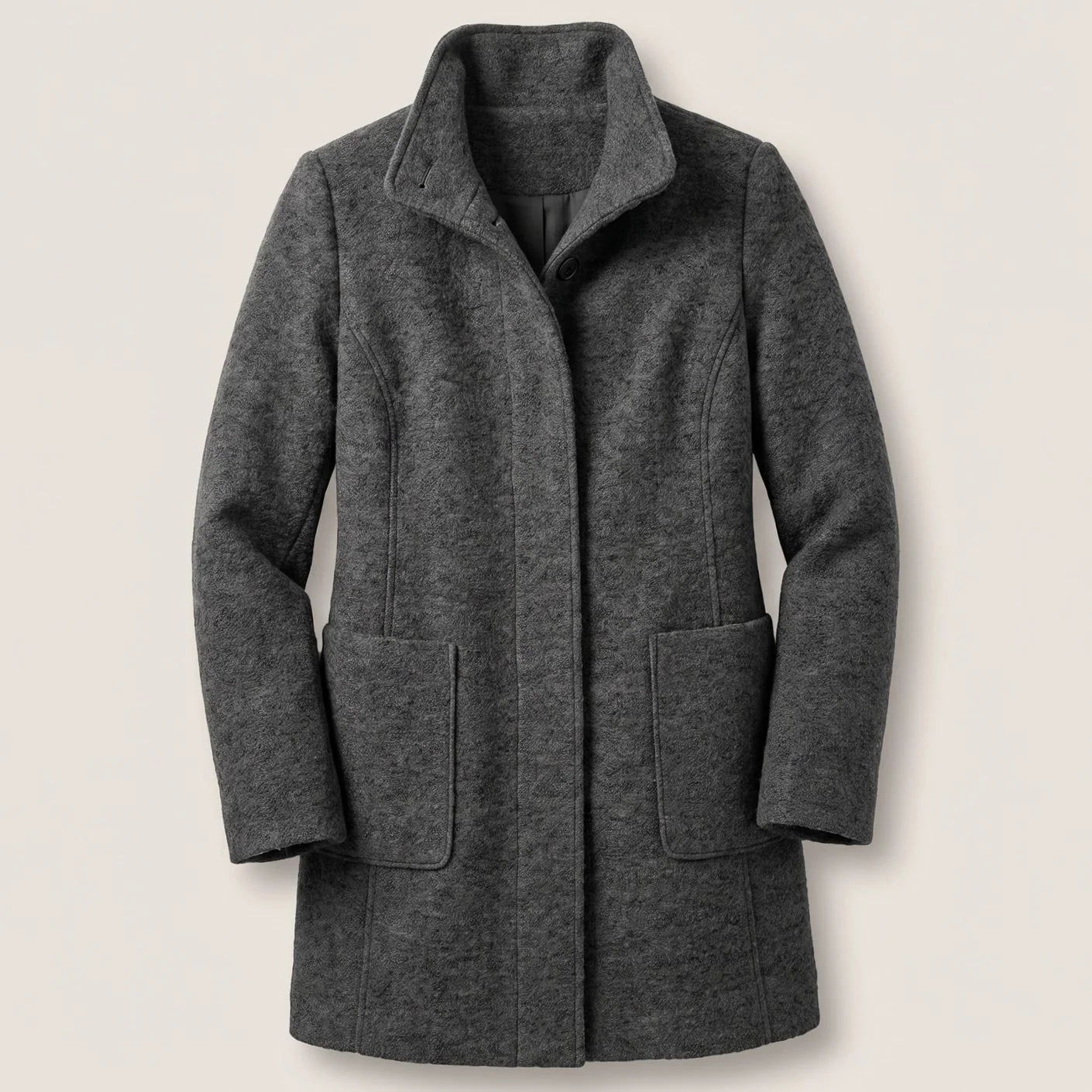 Greta | Damen Mantel mit Stehkragen Longline Knopfleiste Trenchcoat 11