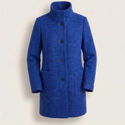 Greta | Damen Mantel mit Stehkragen Longline Knopfleiste Trenchcoat 12
