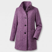 Greta | Damen Mantel mit Stehkragen Longline Knopfleiste Trenchcoat 13