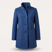 Greta | Damen Mantel mit Stehkragen Longline Knopfleiste Trenchcoat 14