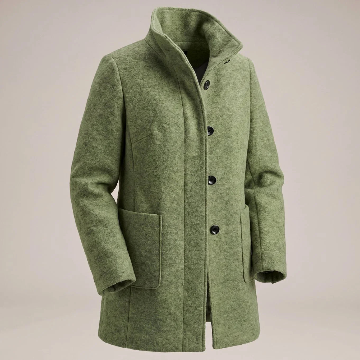 Greta | Damen Mantel mit Stehkragen Longline Knopfleiste Trenchcoat 9