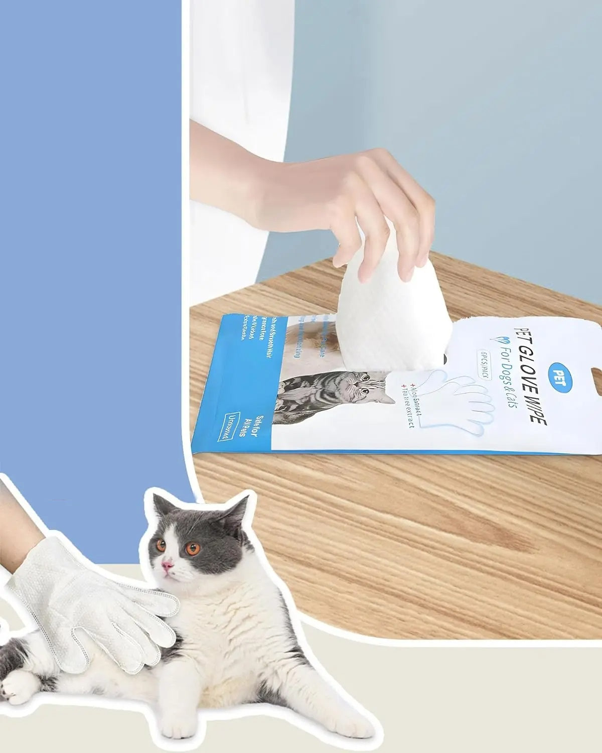 Guanti da bagno per animali domestici: salviette detergenti e deodoranti per cani e gatti, perfetto strumento per la toelettatura quotidiana degli animali domestici 2