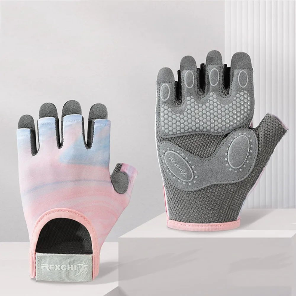 Guanti da ciclismo traspiranti e antiscivolo a mezze dita: guanti da fitness eleganti e leggeri per uomo e donna in colori vivaci, perfetti per il bodybuilding e le avventure all'aria aperta 1