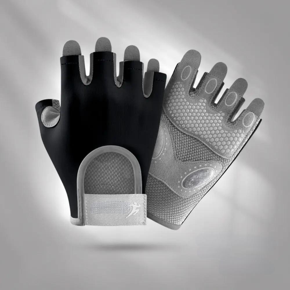 Guanti da ciclismo traspiranti e antiscivolo a mezze dita: guanti da fitness eleganti e leggeri per uomo e donna in colori vivaci, perfetti per il bodybuilding e le avventure all'aria aperta 0