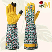 Guanti da giardinaggio da donna – Guanti resistenti in pelle bovina anti-spine con stampa floreale verde e funzione touchscreen, accessorio traspirante per lavori in giardino 0