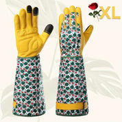 Guanti da giardinaggio da donna – Guanti resistenti in pelle bovina anti-spine con stampa floreale verde e funzione touchscreen, accessorio traspirante per lavori in giardino 5