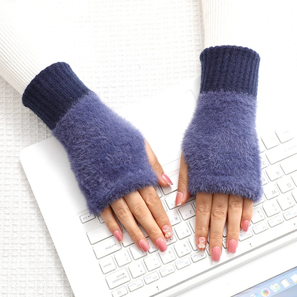 Guanti in peluche a mezze dita: calore invernale elegante per uomini e donne con flessibilità senza dita 0