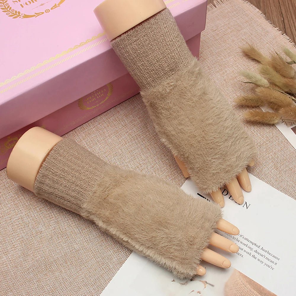 Guanti in peluche a mezze dita: calore invernale elegante per uomini e donne con flessibilità senza dita 12