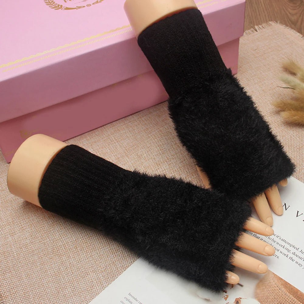Guanti in peluche a mezze dita: calore invernale elegante per uomini e donne con flessibilità senza dita 6