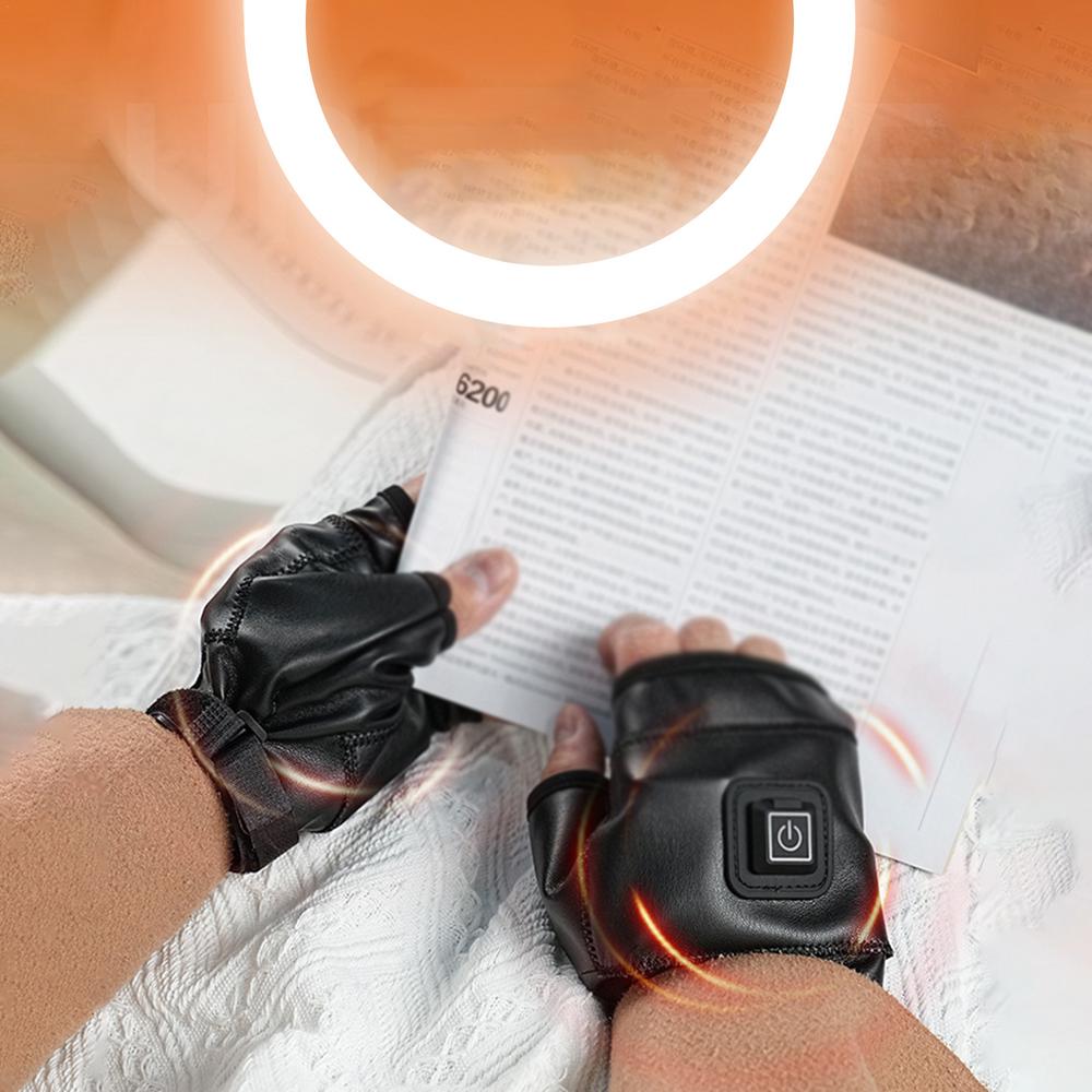 Guanti riscaldati elettrici ricaricabili - Guanti invernali riscaldanti senza dita per ciclismo, sport all'aria aperta e comfort nelle giornate fredde 7
