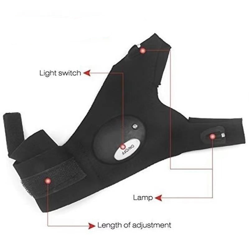 Guanto con torcia a LED per esterni, accessori per campeggio e pesca, regali per uomini, papà, marito e lui 3