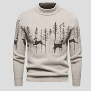 Hans | Herren-Weihnachtspullover mit Rentier- und Waldmotiv 0