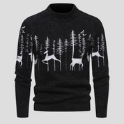 Hans | Herren-Weihnachtspullover mit Rentier- und Waldmotiv 1