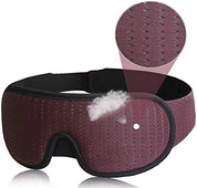 Maschera per dormire in seta marrone con imbottitura, design traspirante e cinturino regolabile. Ideale per un sonno confortevole e rilassante.