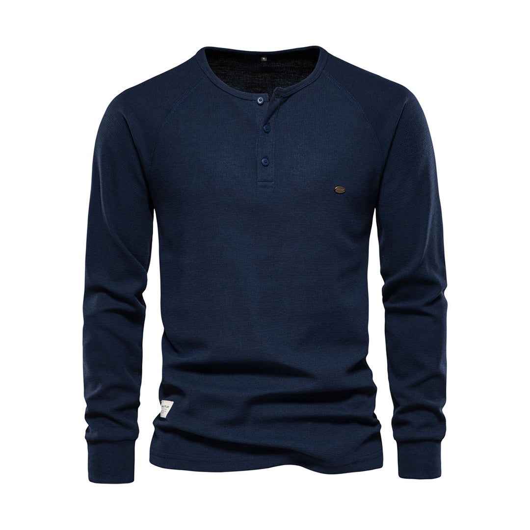 Henley Shirt Herren | Langarm mit Knopfleiste 1