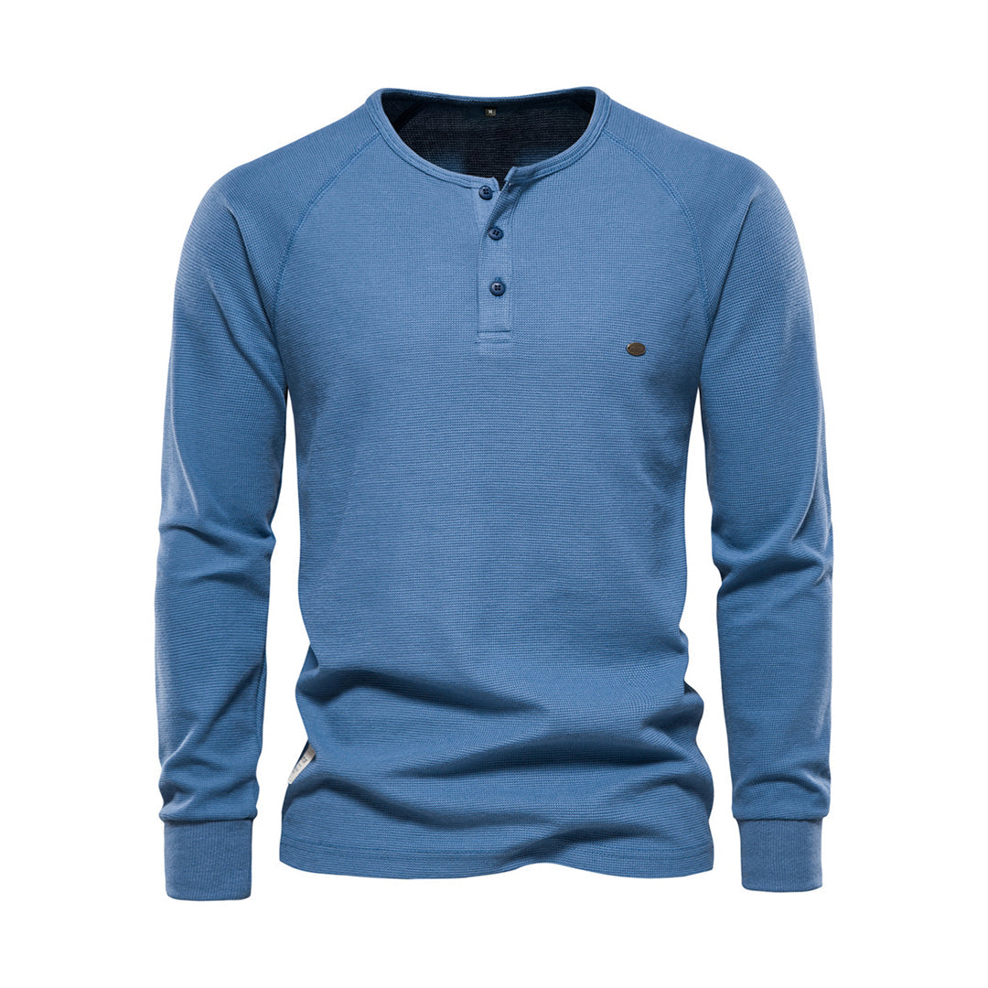Henley Shirt Herren | Langarm mit Knopfleiste 2