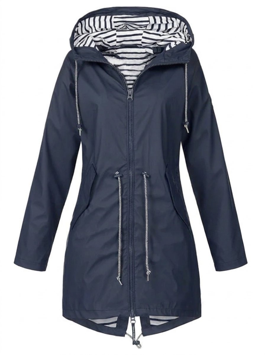 Impermeabile Donna Leggero con Cappuccio e Coulisse Vita Regolabile 0